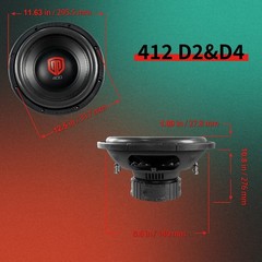 PRORECK 412 12″ Dual 2 Ohm 1200W Dual Voice Coil Car Subwoofers Pair