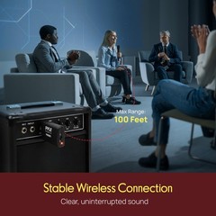 Pyle Portable VHF Wireless Microphone System – Professional One Size, Black