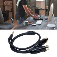 Dual XLR Female To 1/4 Inch 6.35mm Male Stereo Y Splitter Cable 1.6FT PVC D WPMU