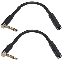 CESS-090 Low-Noise Right Angle 1/4 TS Male to Female Guitar Extension Cable 2 P