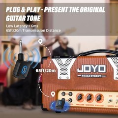 Wireless Guitar System 5.8GHz Transmitter Receiver with Charging Box, 4 Channels