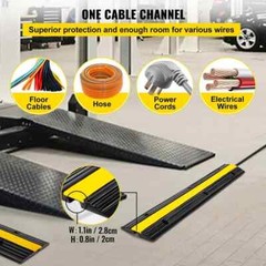 VEVOR 1-Channel Rubber Cable Protector Ramps 22046 lbs. Loading Cable (4-Pieces)