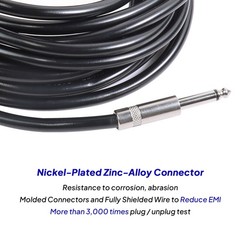 1/4 TS Male Mono Plug to Speakon Female Adapter Patch Speaker Jumper Cable 3.3FT