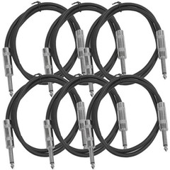 SASTSX3 6 Pack Black 3 Ft TS Patch Cables
