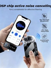3 in 1 Wireless Lavalier Microphone for Camera,Long Transmission,Noise Reduction
