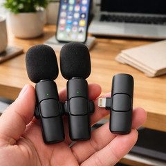 3 in 1 Wireless Clip-on Microphones for iPhone, Camera, iPad, Mini microphone