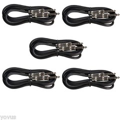 5 PACK 6 FOOT FT 1/4 TO 1/4″ TRS balanced shielded PA PRO AUDIO patch cable cord