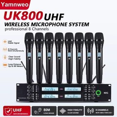 Professional 8-channel UHF wireless handheld microphone system
