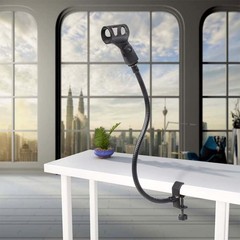 Microphone Arm Stand Adjustable Gooseneck Podium Mic with Desk Mount Clamp Black