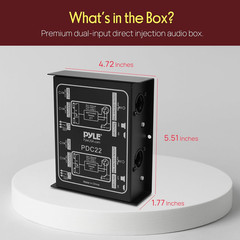 -PRO Premium Direct Injection Audio Box – Passive DI Unit Hum Eliminator W/ Inpu