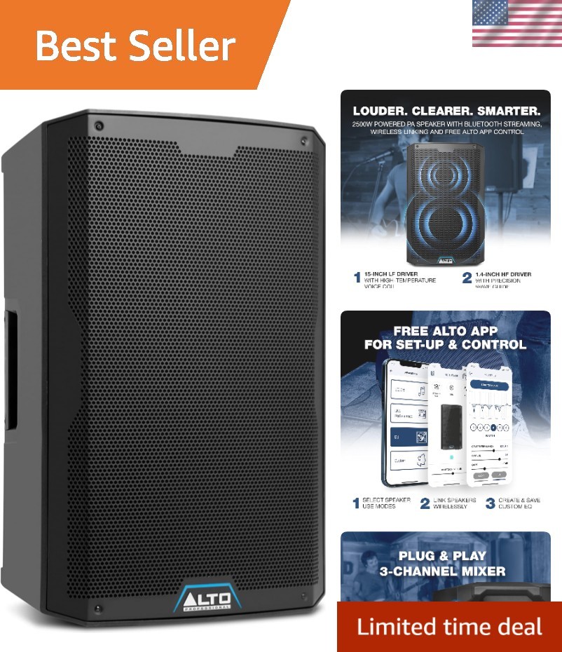 Hybrid DJ 2500W PA Speaker with Bluetooth, DSP & Pole Mount Capability
