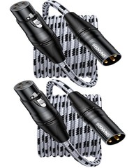 2Pack XLR Cable 6.6ft, Professional Microphone Cable Male to Female, 22AWG Ox…