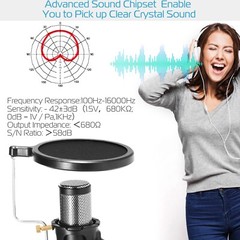 Professional Broadcasting Studio Recording Condenser Microphone Tripod Stand Kit