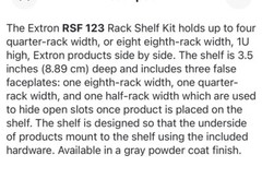 New Extron RSF 123 Rack Shelf Kit for 3.5″ Deep Products