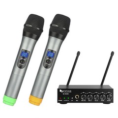 FIFINE UHF Dual Channel Wireless Handheld Microphone, Easy-To-Use Karaoke M-K036