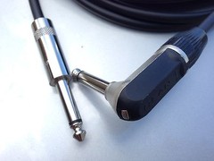 15FT Canare GS-6 w Neutrik Rean 1/4 TS Right Angle to 1/4 TS Guitar Patch Cable