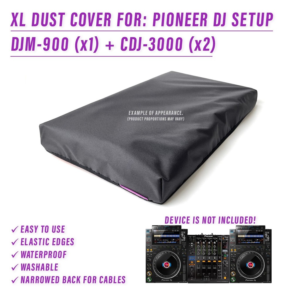 XL DUST COVER for PIONEER DJ SETUP (DJM-900 + CDJ-3000 (x2))