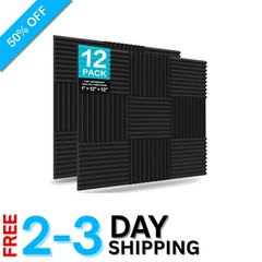 Fire-Resistant Acoustic Foam Panels | 12 Square Feet of Noise Absorption