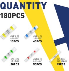 180PCS Solder Seal Wire Connectors-haisstronica Blue,Green,Red,Yellow,White