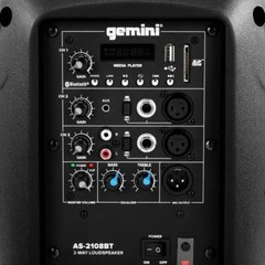Gemini Sound AS-2108BT Active 8″ Woofer 500W Watt w/ Speaker Stand & XLR Bundle