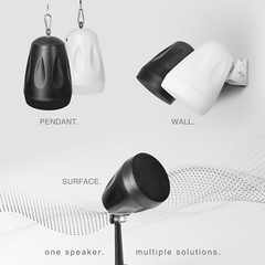 Sound Town 6-Zone 70V/100V Amp, 6 x Pendant Speakers, White(PAC180X6PD4W)