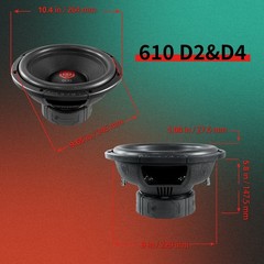 PRORECK 610 10″ Dual 2 Ohm 1800W Car Subwoofer Loud Audio Pair