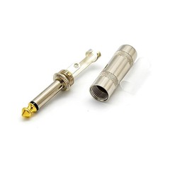 10pcs 1/4 MONO TS Heavy Duty Male Audio Speaker Guitar Cable Connector Plug Jac