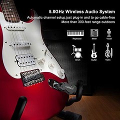Wireless Guitar System 5.8 Wireless Guitar Transmitter Receiver Black