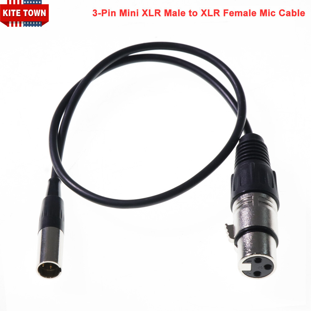 3-Pin Mini XLR Male to XLR Female Lavalier Microphone Cable