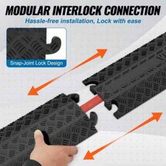 VEVOR 39″x5″ Raceway Cord Cover Ramp 2000 lbs Load Cable Protector Ramp (2-Pack)