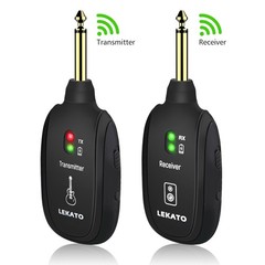 LEKATO UHF Wireless Guitar System Transmitter Receiver 4 Channels for Bass US