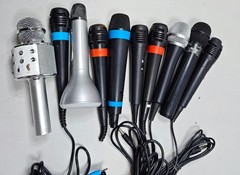 Lot of 10 Assorted Microphones – Untested, Various Colors & Models