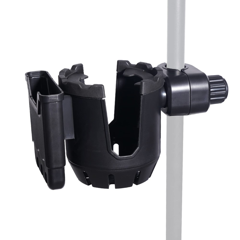 EASICOZI Microphone Stand Cup Holder with Phone Holder, 2.8-3.5 inches, Black