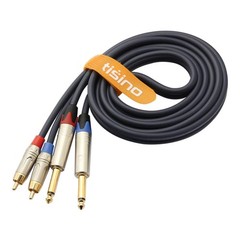 Tisino RCA to 1/4 Cable, Dual inch TS Stereo Audio 3 feet