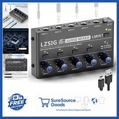 Stereo Line Mixer 4-Channel with Mono/Stereo Switching for Audio Sources