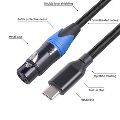 USB C Male to XLR Female Microphone Cable 10 FT, Type-C XLR Stereo Audio Cord…