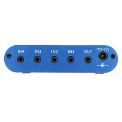 ｀Mini Stereo Mixer 4 In 1 Out Volume Adjustment 3.5mm Sound Selector Amplifie