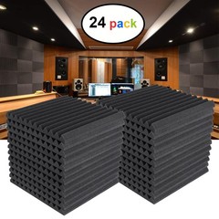 24pcs Acoustic Foam Panel Sound Proof Foam Noise Cancelling for Home Office Wall