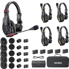 Godox SkyTalk Air 5S 2.4G Full-Duplex Wireless Intercom Headset System 5 Person