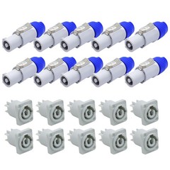 10 SET NAC3FCB & NAC3MPB-1 PowerCON Cable Connector Replacement for Neutrik