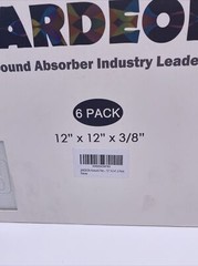 JARDEON Acoustic Panels (6) Polyester Sound Proof Tiles for Echo 12”x12” – T