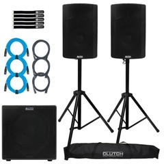 Alto Professional TX412 12″ Powered Active Speakers Pair w 18″ Subwoofer Package