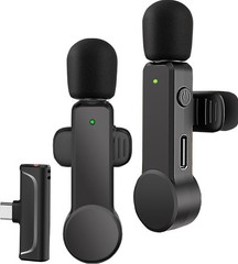 NPTCL 2 Pack Wireless Lavalier Microphone USB-C for iPhone 15/16/17