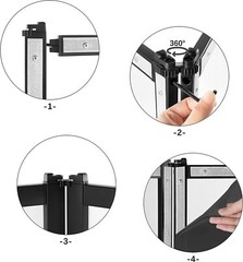 PRORECK DJ Foldable Facade Portable Event Booth Panels 4 Detachable black&white