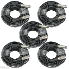 5 PACK shielded 3pin XLR male to female mic microphone cables cords 100 ft foot