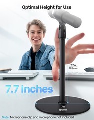 Etour Desktop Microphone Stand, Weighted Base & Wide Compatibility, 3/8″ Table