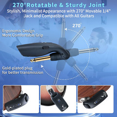 Wireless Guitar System 2.4GHz A9 Transmitter Receiver 100FT Rechargeable