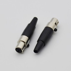 mini xlr 3/4/5 pin female connector 5lot for audio microphone mic cable silver