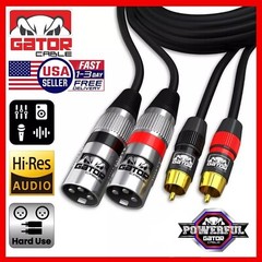 2-XLR Male to 2-RCA Male Cable Dual Patch Splitter Shielded Audio Stereo HD 5FT
