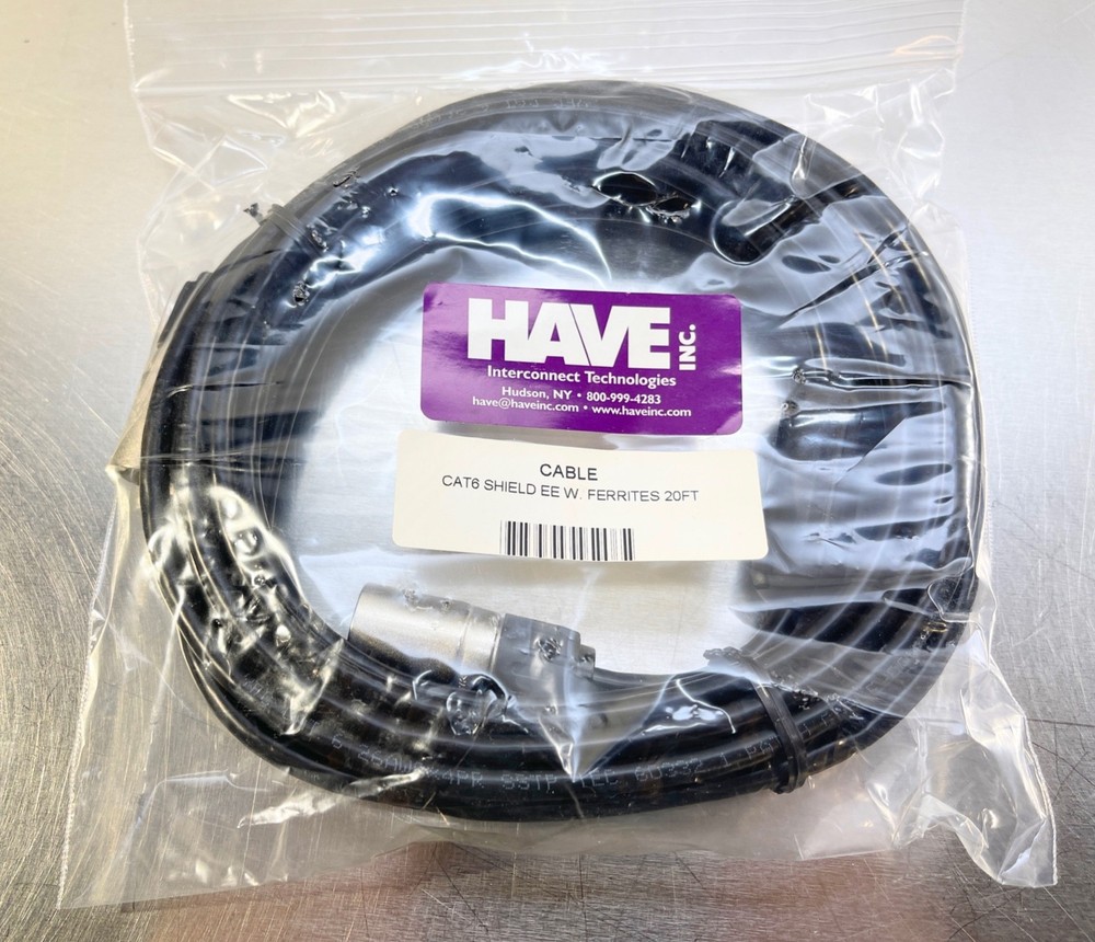 HAVE/NEURTRIK 20FT CAT-6 SHIELD EE W FERRITES CABLE – NEW